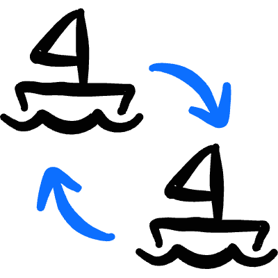 Transportation Boat Transfer Icon from Freehand Duotone Set