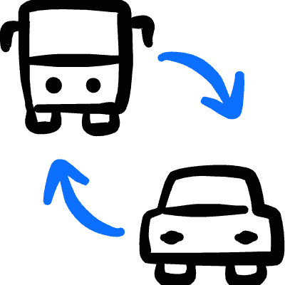 Transportation Bus Car Transfer Icon from Freehand Duotone Set