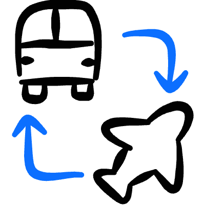 Transportation Bus Plane Transfer Icon from Freehand Duotone Set
