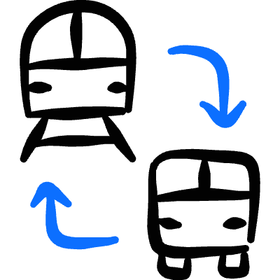 Transportation Bus Train Transfer Icon from Freehand Duotone Set