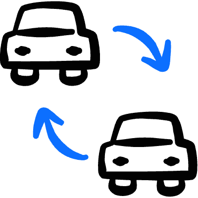 Transportation Car Transfer Icon from Freehand Duotone Set