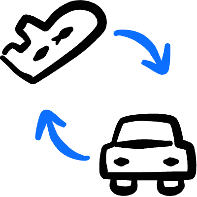 Transportation Plane Car Transfer Icon from Freehand Duotone Set