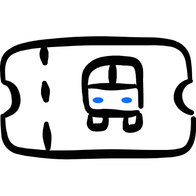 Transportation Ticket Bus Icon from Freehand Duotone Set