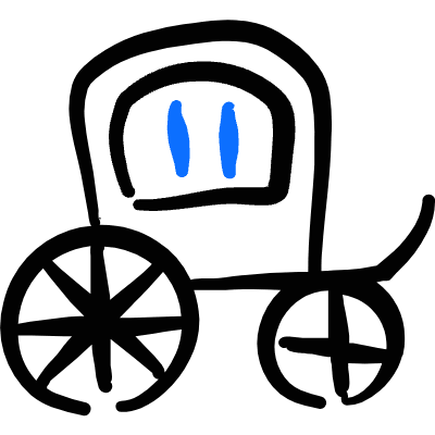 Vintage Car Carriage Icon from Freehand Duotone Set