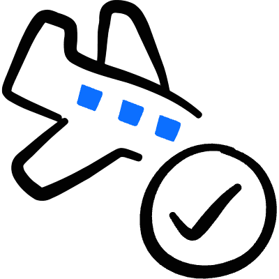 Plane Trip Land Check Icon from Freehand Duotone Set