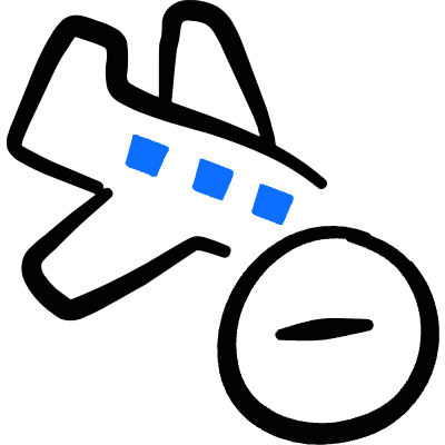 Plane Trip Land Remove Icon from Freehand Duotone Set