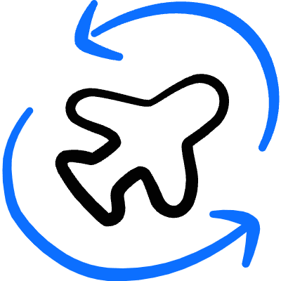 Ticket Plane Round Trip Icon from Freehand Duotone Set