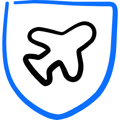 Travel Insurance Shield Icon from Freehand Duotone Set