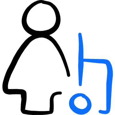 Travel Woman Luggage Icon from Freehand Duotone Set