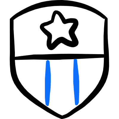 Famous Character Captain America Badge Icon from Freehand Duotone Set