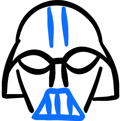 Famous Character Darth Vader Icon from Freehand Duotone Set
