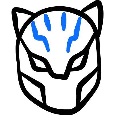 Famous Character Marvel Blackpanther Icon from Freehand Duotone Set