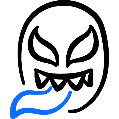 Famous Character Marvel Spiderman Venom Icon from Freehand Duotone Set