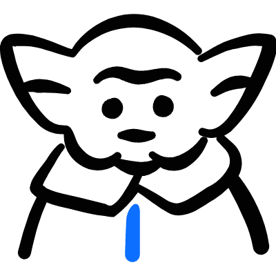 Famous Character Starwars Master Yoda Icon from Freehand Duotone Set