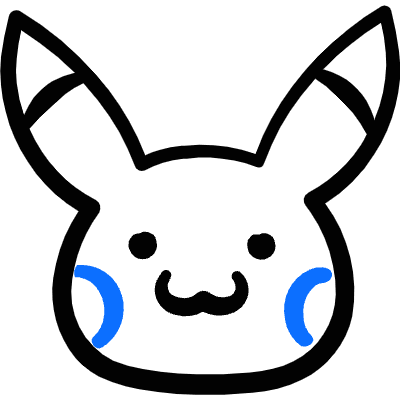 Manga Japanese Comic Pokemon Electric Rat Pikachu Icon from Freehand Duotone Set
