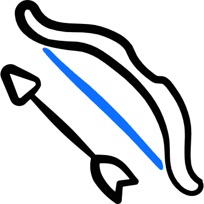 Mediaval Fantasy Bow Arrow 1 Icon from Freehand Duotone Set