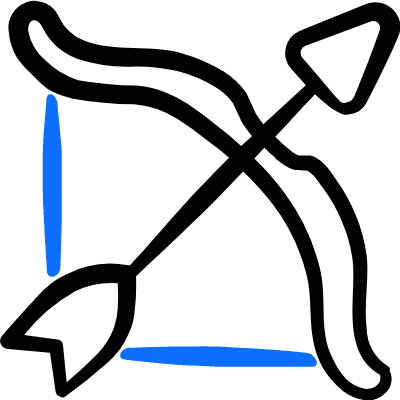 Mediaval Fantasy Bow Arrow Icon from Freehand Duotone Set