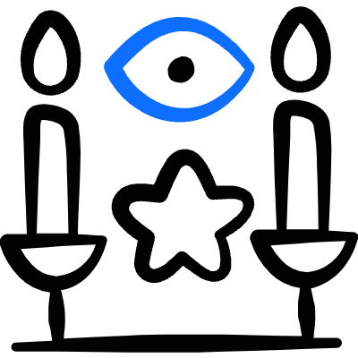 Mediaval Fantasy Dark Arts Altar Icon from Freehand Duotone Set