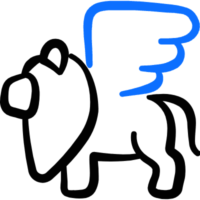 Mythology Creature Daniel Beast Winged Lion Icon from Freehand Duotone Set