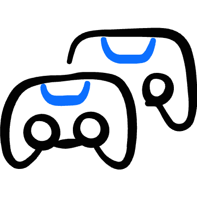 Video Games Device Joy Controllers Playstation Icon from Freehand Duotone Set