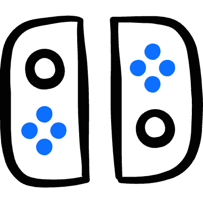 Video Games Device Switch Joy Controller Icon from Freehand Duotone Set
