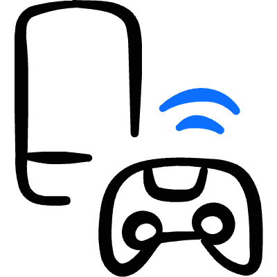 Video Games Device Wireless Controller Smartpone Icon from Freehand Duotone Set