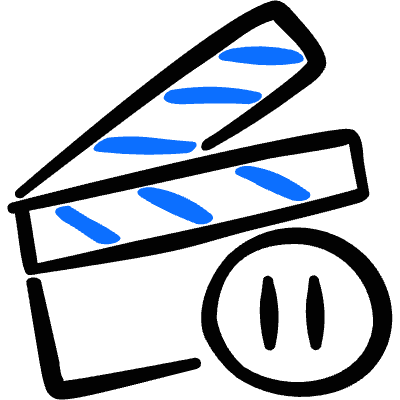 Controls Clapboard Movie Pause Icon from Freehand Duotone Set