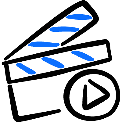 Controls Clapboard Movie Play Icon from Freehand Duotone Set