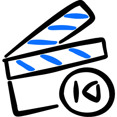 Controls Clapboard Movie Previous Icon from Freehand Duotone Set