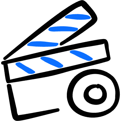 Controls Clapboard Movie Record Icon from Freehand Duotone Set