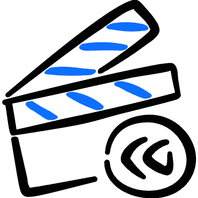 Controls Clapboard Movie Rewind Icon from Freehand Duotone Set