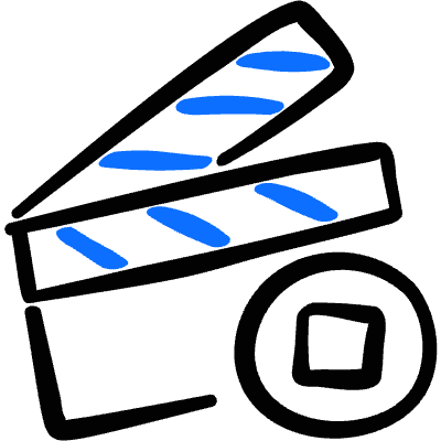 Controls Clapboard Movie Stop Icon from Freehand Duotone Set