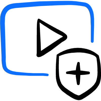 Media Protection Shield Icon from Freehand Duotone Set