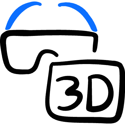 Modern Tv 3d Glasses Icon from Freehand Duotone Set