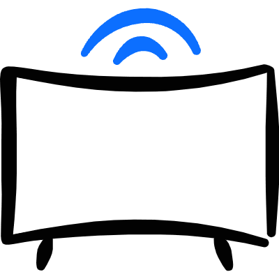 Modern Tv Curve Screen Icon from Freehand Duotone Set