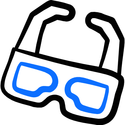 Movies 3d Glasses Icon from Freehand Duotone Set