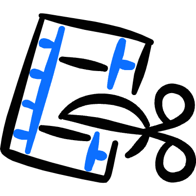 Video Edit Cut Icon from Freehand Duotone Set