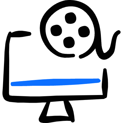 Video Edit Monitor Reel Icon from Freehand Duotone Set