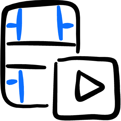 Video Edit Play Icon from Freehand Duotone Set