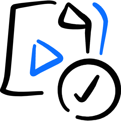 Video File Check Icon from Freehand Duotone Set