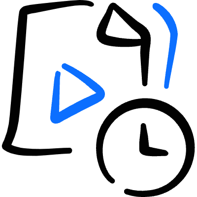 Video File Clock Icon from Freehand Duotone Set