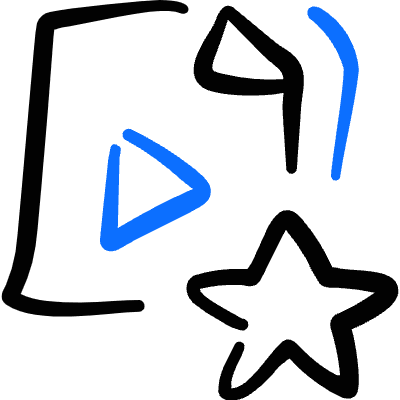 Video File Favorite Star Icon from Freehand Duotone Set