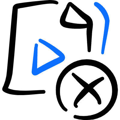 Video File Remove Icon from Freehand Duotone Set