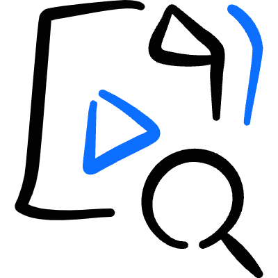 Video File Search Icon from Freehand Duotone Set