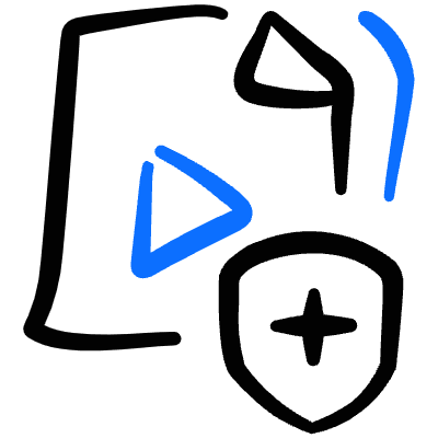 Video File Shield Icon from Freehand Duotone Set