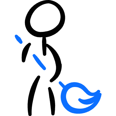 Cleaning Man Icon from Freehand Duotone Set