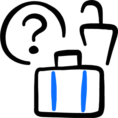 Locker Room Suitcase Umbrella Icon from Freehand Duotone Set
