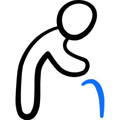 Disability Cane 1 Icon from Freehand Duotone Set