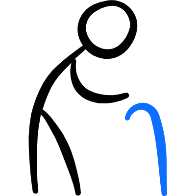 Disability Cane 2 Icon from Freehand Duotone Set