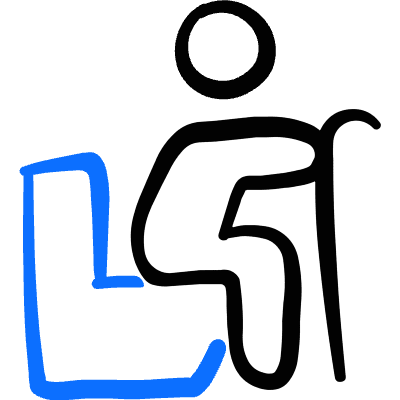 Disability Sit Cane Icon from Freehand Duotone Set
